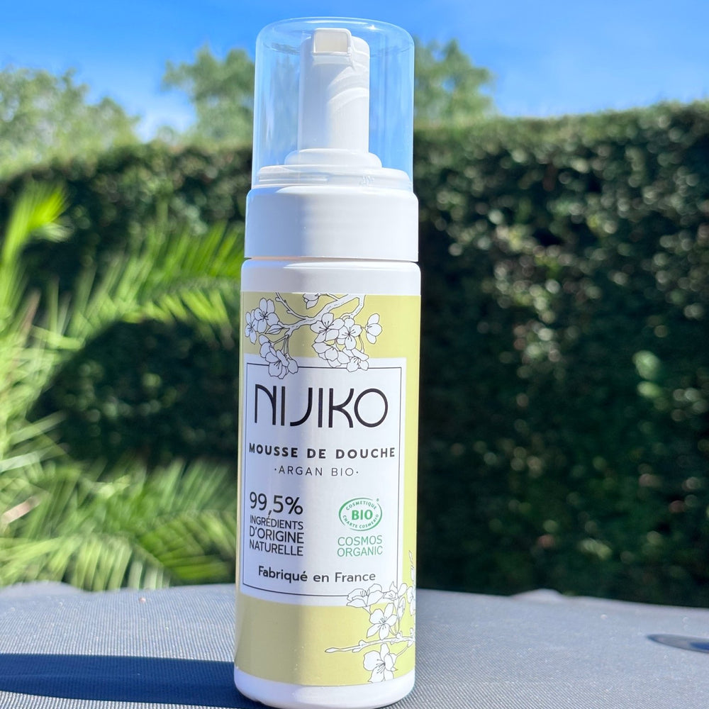 Mousse de Douche Bio à l'Argan Nijiko 150ml fabriqué en France 🇫🇷 - Eclat des sens