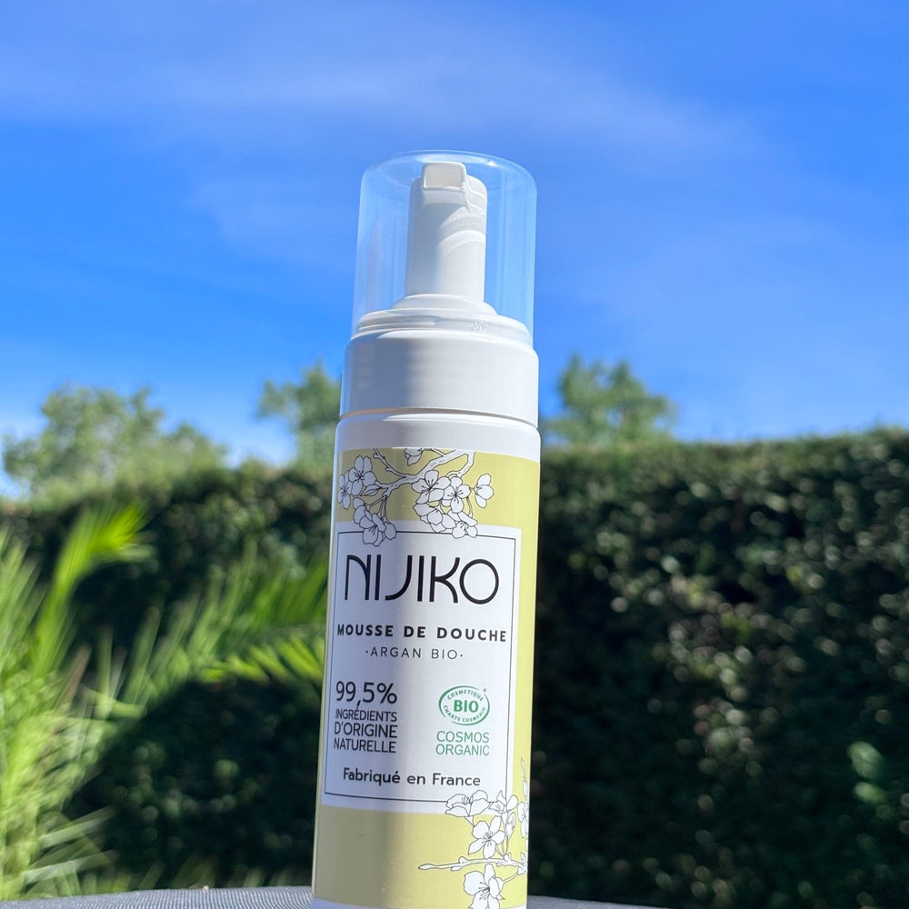 Mousse de Douche Bio à l'Argan Nijiko 150ml fabriqué en France 🇫🇷 - Eclat des sens